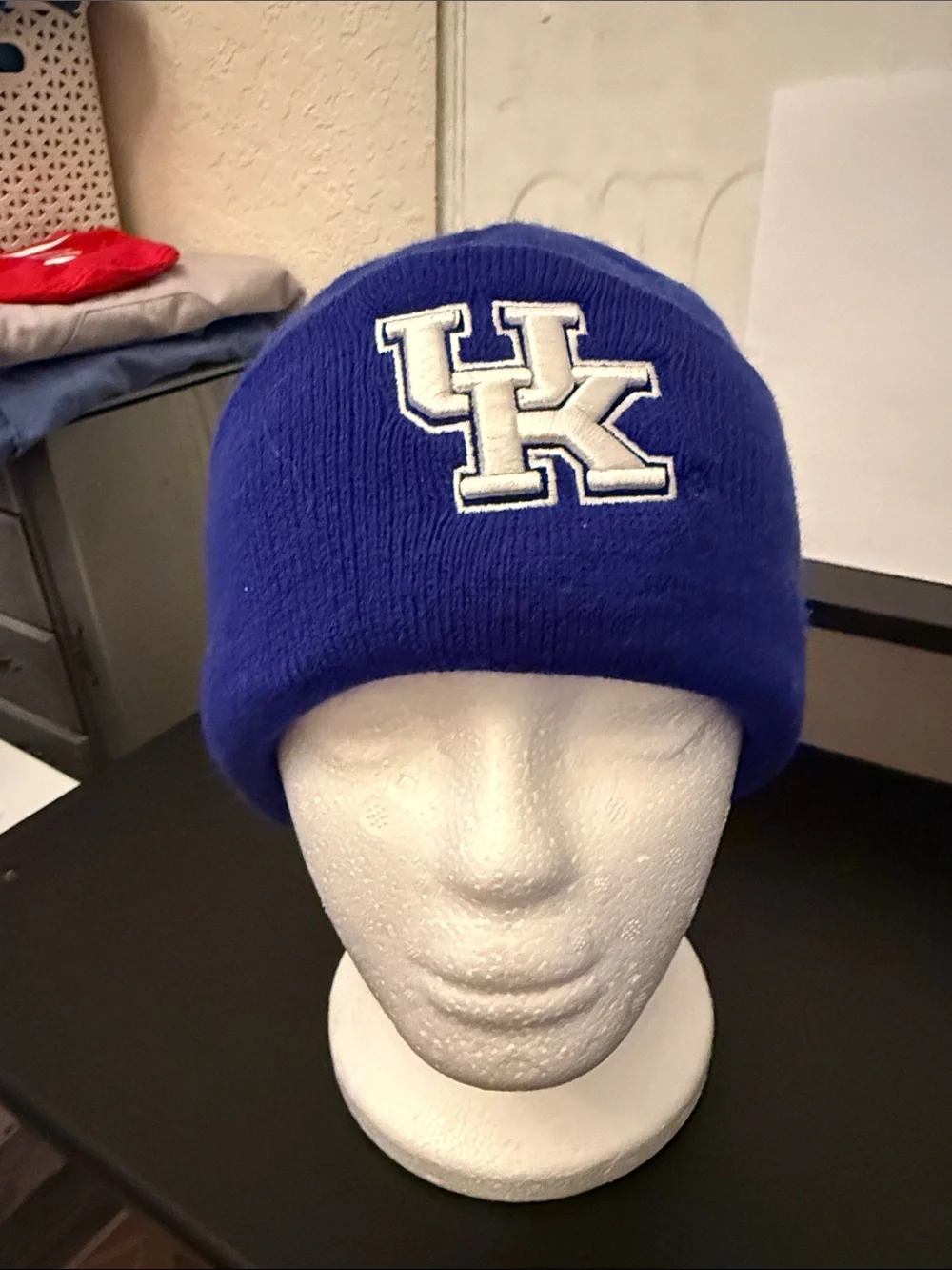 Top of the World Kids Royal Blue Beanie with White UK Logo